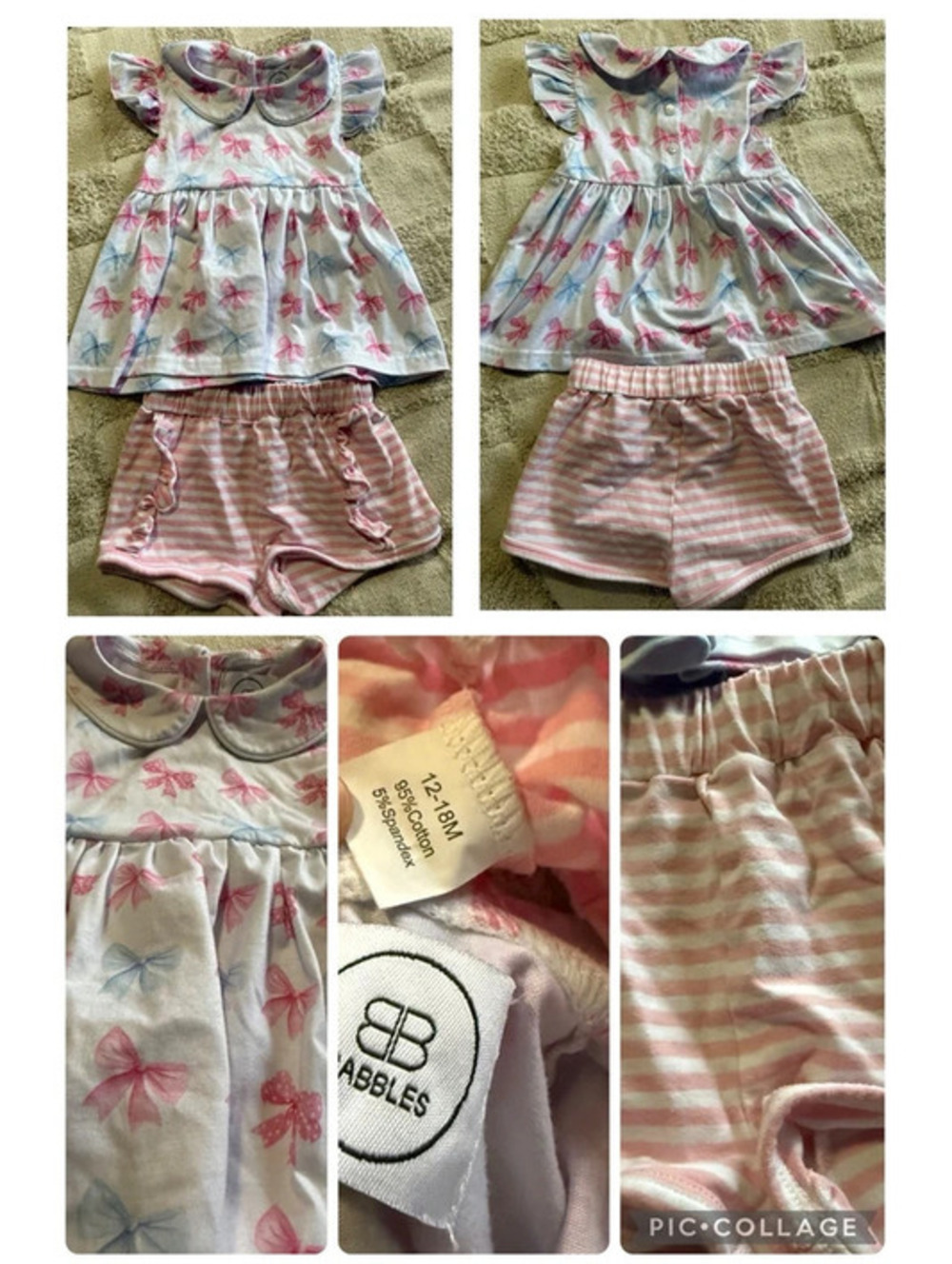 Boutique Bow Matching Shorts Set